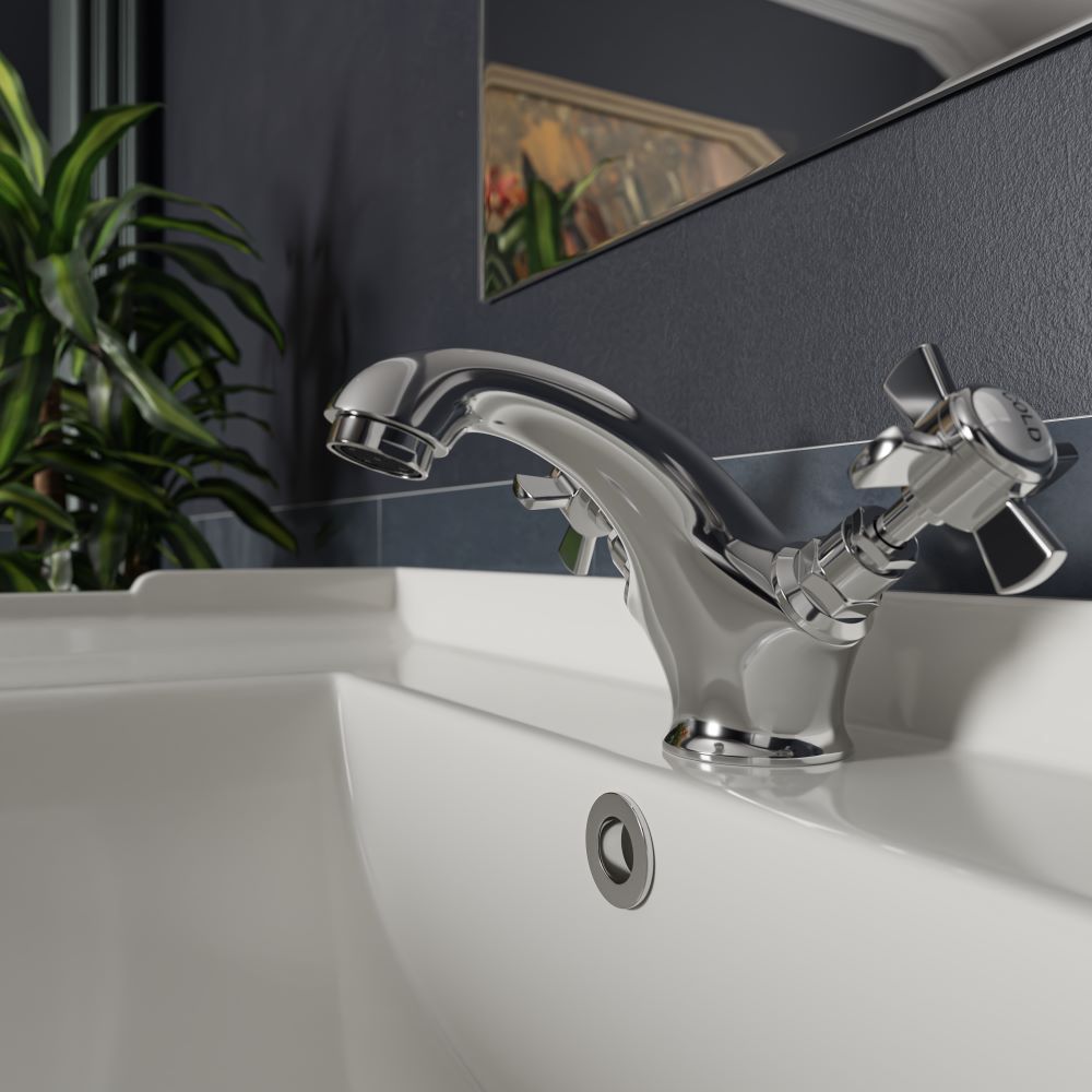 Chrome basin mixer tap