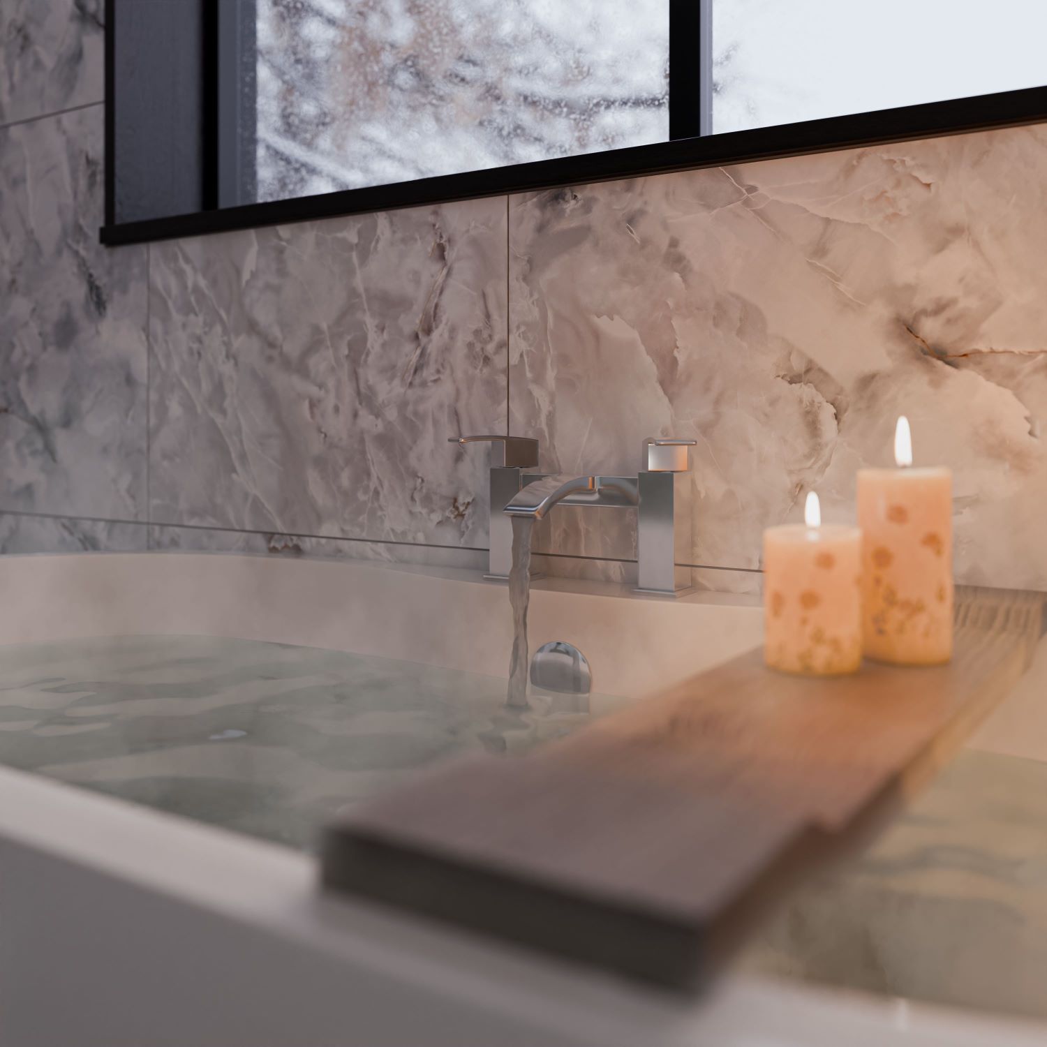 Running water into bathtub